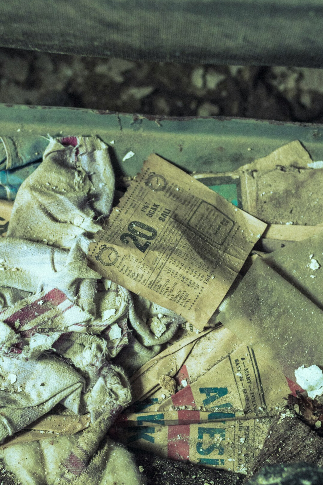 Stack of old newspapers on a wooden table