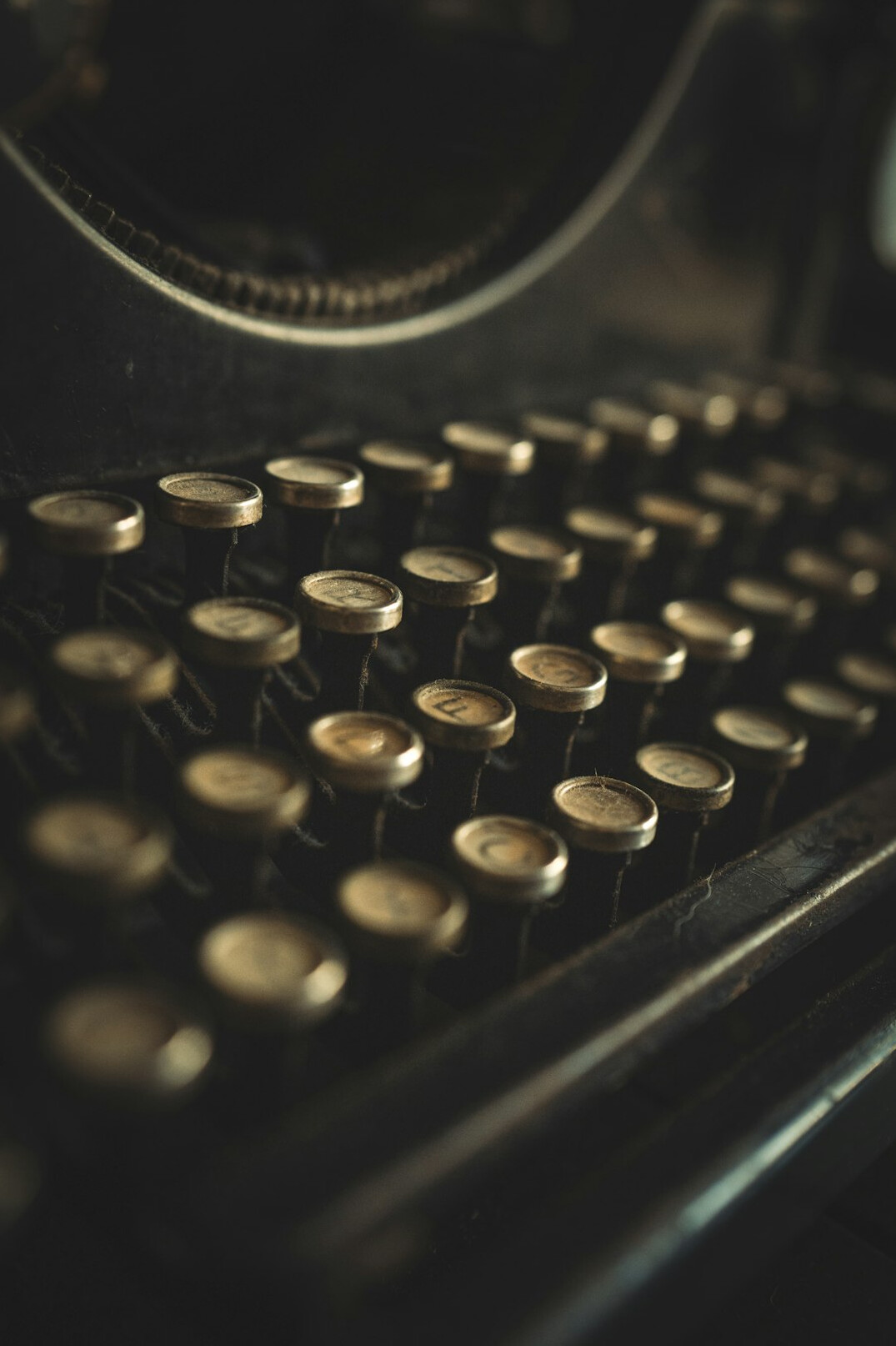 Vintage typewriter on a wooden desk